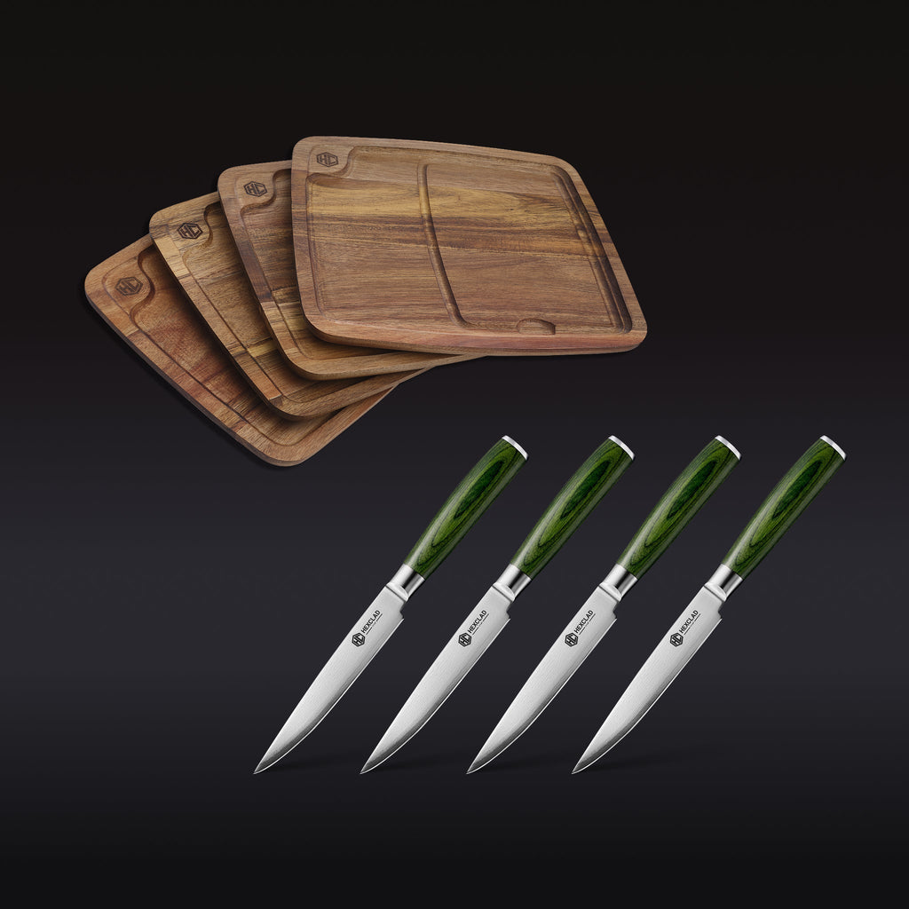 Steak Knife & Bistecca Plate Set, 8-pc (Green)